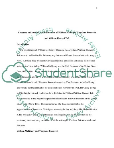 Compare and Contrast the Presidencies of the USA
