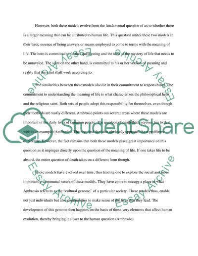 Ambrosios typology of hero and saint
