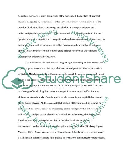 Semiotics in the Analysis of Popular Music Texts