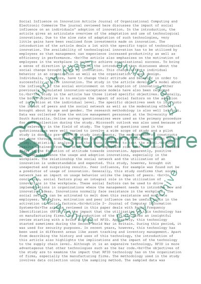 Social Influence on Innovation