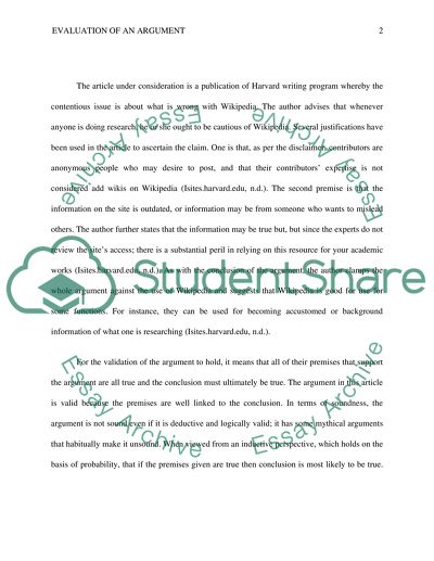 Evaluate an Argument