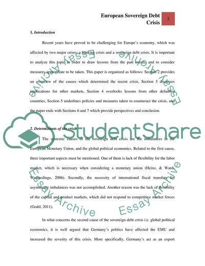 European Sovereign Debt Crisis