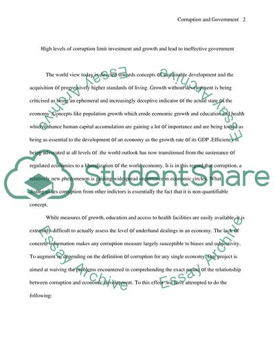 The Effects of Corruption on Countrys Development