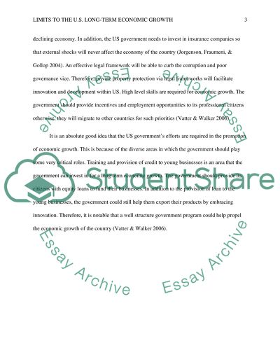 Limits to the U.S. long-term economic growth (