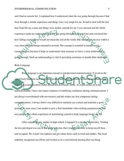 Interpersonal Communicatio