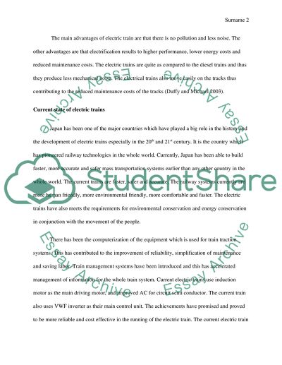 Current and Future Development of Electric Train