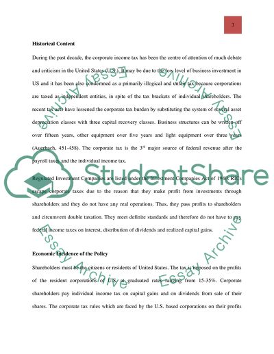 Tax Treatment of Regulated Investment Companies