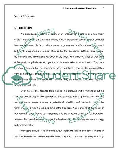 International Human Resource