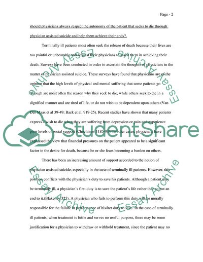 Physician Assisted Suicide