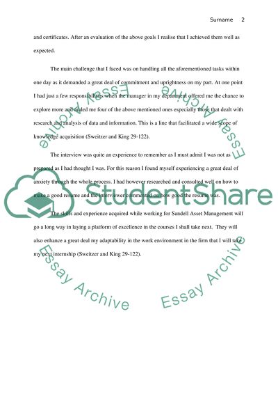 Internship Hedge Fund in Sandell Asset Management