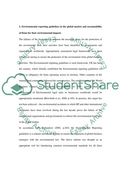 Impacts Global Business on Environmental