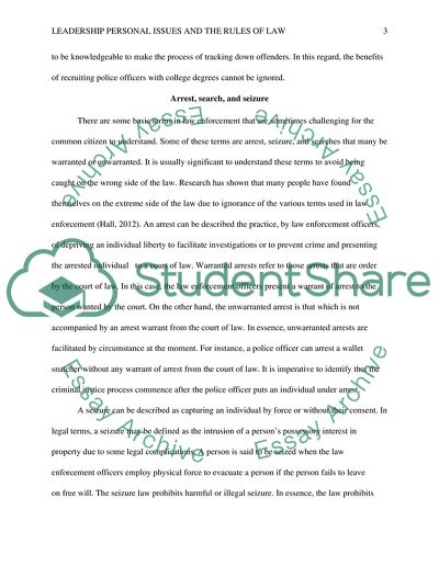 Leadership Personal Issues and the Rules of Law