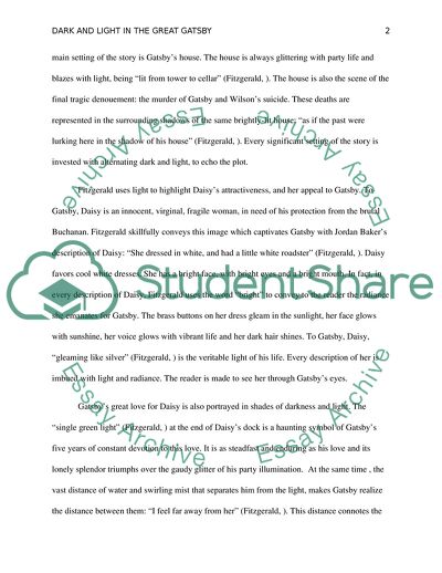 Light and Dark in the Great Gatsby