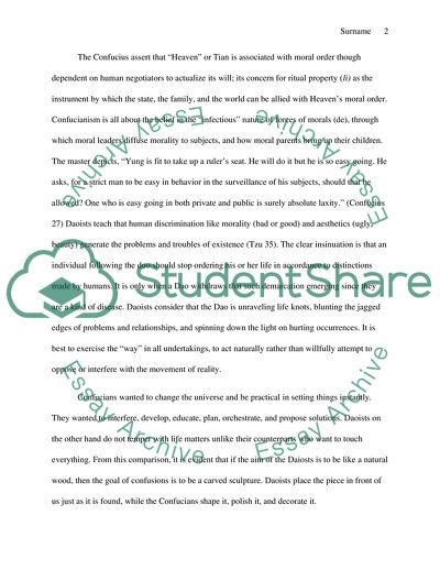 The Confucian Notion of Heaven - Tian vs the Daoist Notion of the Way - Dao