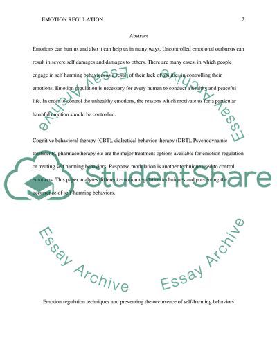 Preventing the Occurrence of Self-Harming Behaviors