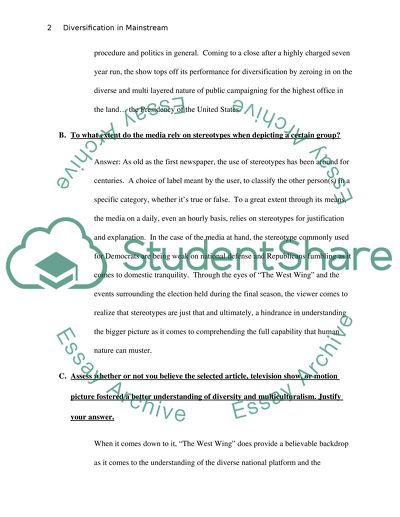 Diversification in Mainstream Media