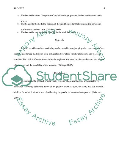 Description of Materials Comprising a Pole Vault