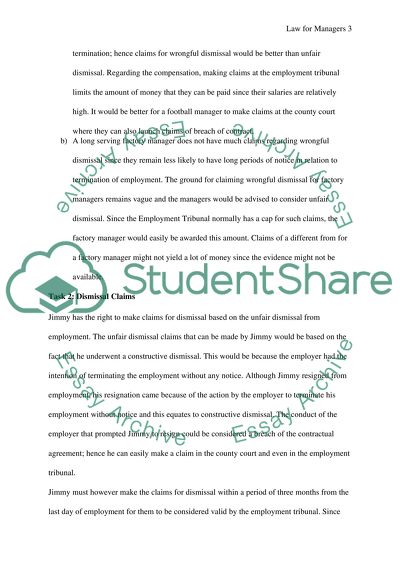 Unfair and Wrongful Dismissal: Law for Managers