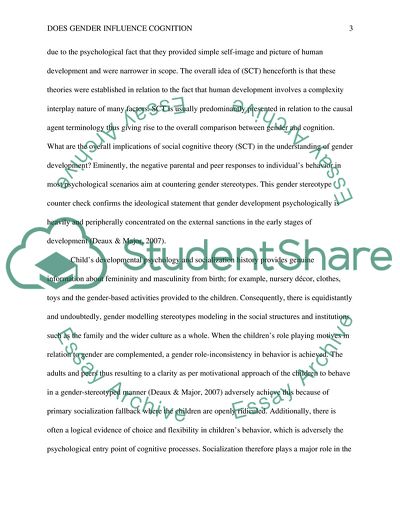 Does Gender Influence Cognition