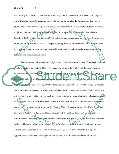 Prayer in Combating Stress