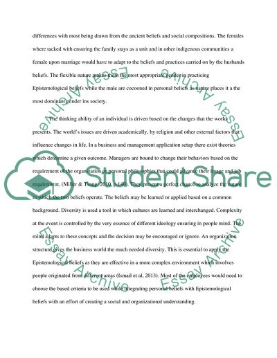 Epistemological Beliefs