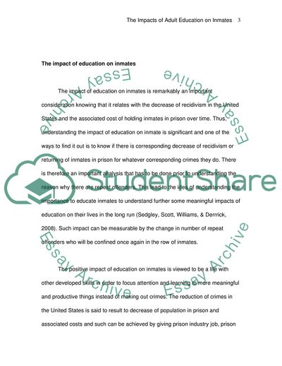 The Impacts of Adult Education on Inmates