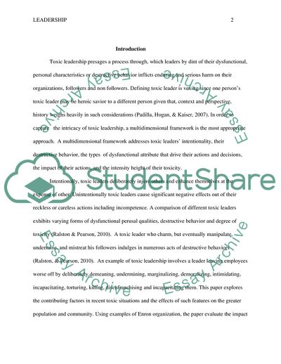 Toxic Leadership Process