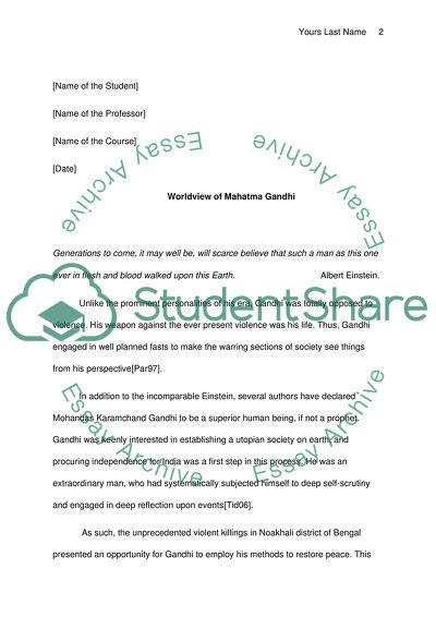 Worldview of Mahatma Gandhi