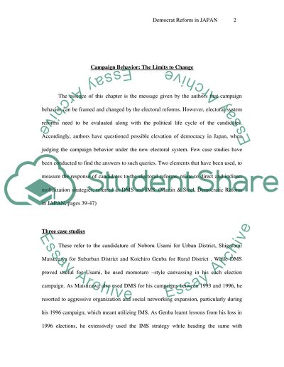 Democrat Reform in Japan