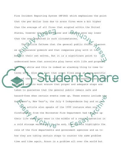 Arsson in the united states