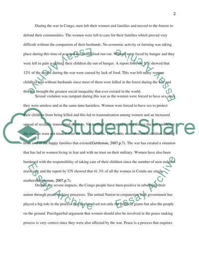 Effects of Congo War on Women