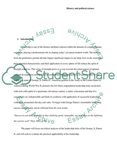 Leadership Style and Characteristics of Made Gen George S Patton, Jr