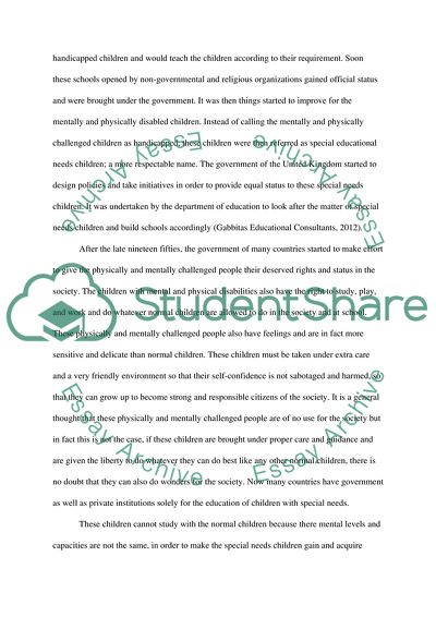 Children With Special Educational Needs