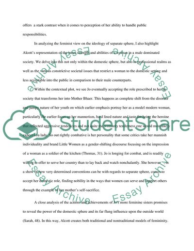 The Feminist View on the Ideology of Separate Sphere