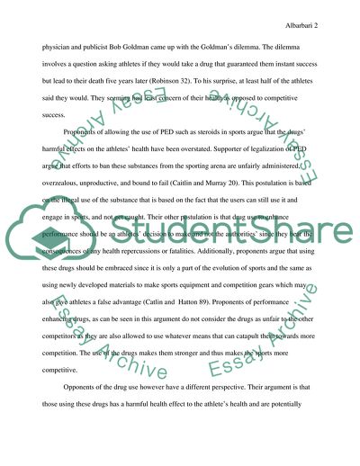 Legalization of Performance Enhancing Drugs in Sports