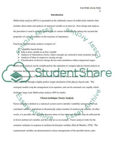 Factor Analysis: Statistics Research