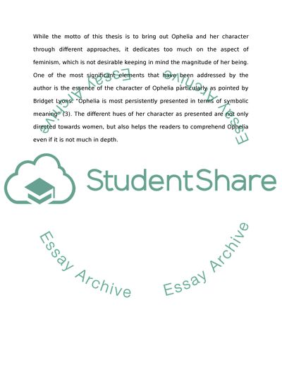 Short bibliography response--hamlet