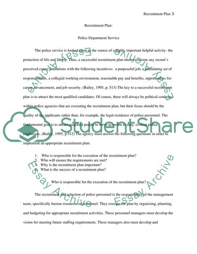 Recruitment Plan - Police Department Service