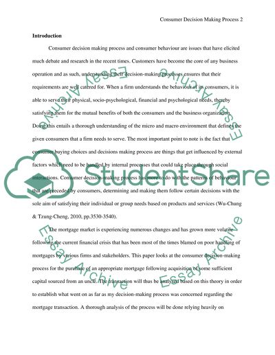 Consumer Decision-Making Process and the Purchase of an Appropriate Mortgage Property in London