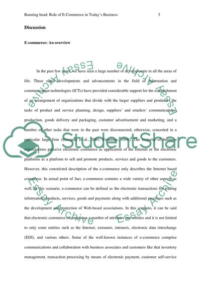 Role of e-commerce in todays business