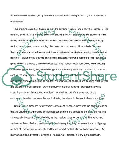 Artists Statement: Of Paintings, Passion, and Places