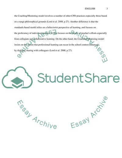 Compare and contrast the standard-based model and the coaching/mentoring model