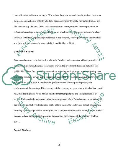 Incentives to Resort Extreme Earnings Management