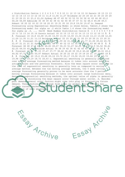 Service operation management