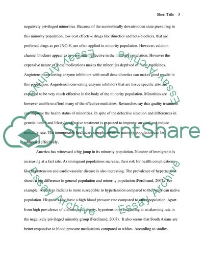 Hypertension in minorities