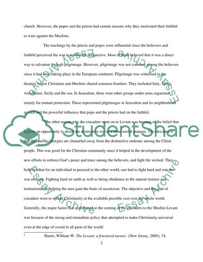 The Coming of Crusaders to Muslim Levant