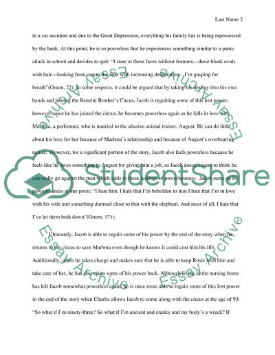 Sarah Gruens novel Water for Elephants