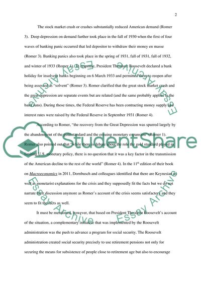 Roosevelt and Obama on Economic Situation and Response