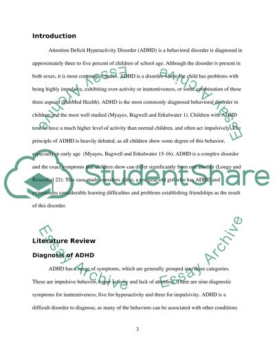 Attention Deficit Hyperactivity Disorder and Learning