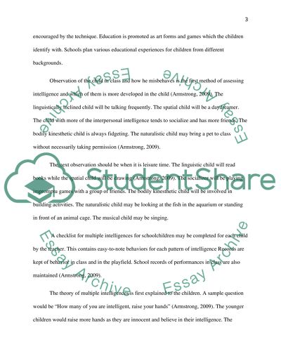 Introducing students to the theory of multiple intelligences